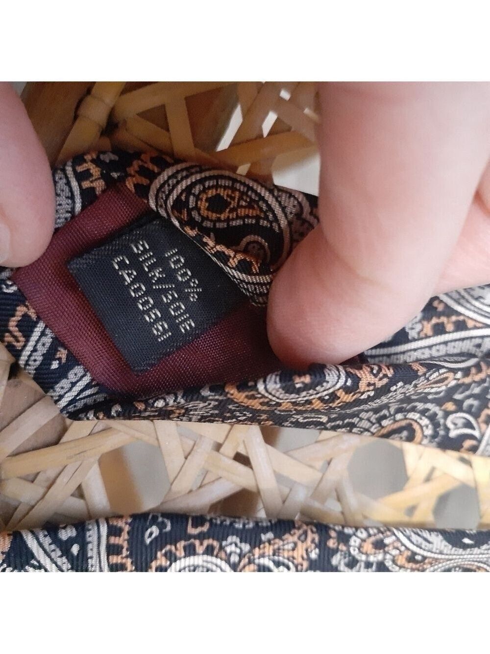 Vintage FRAME Paisley Silk Tie - Picture 5 of 8